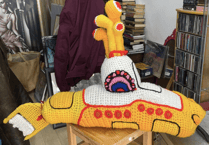 Yellow Submarine visits Ross businesses