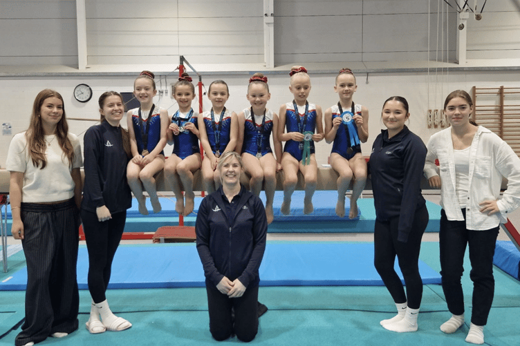 Members of the Flipz Gymnastics Development Squad at their first away competition.