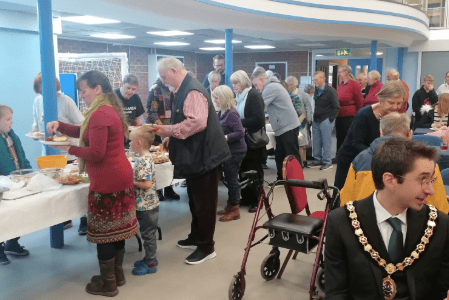 Mayor Linden Delves joined guests and volunteers for a bring-and-share lunch at The Venue following the Ross CAP Debt Centre’s 15th anniversary service.