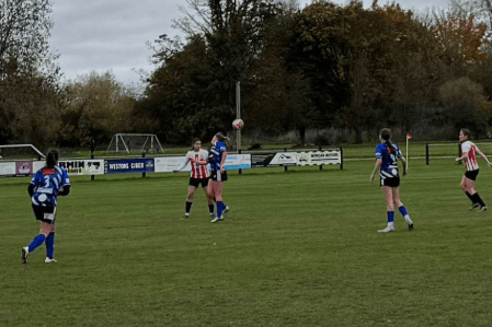 Ross Juniors Women in action during their impressive 8 to 1 victory over Ludlow Town.
