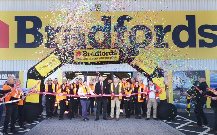 Confetti explosion at Builders merchants