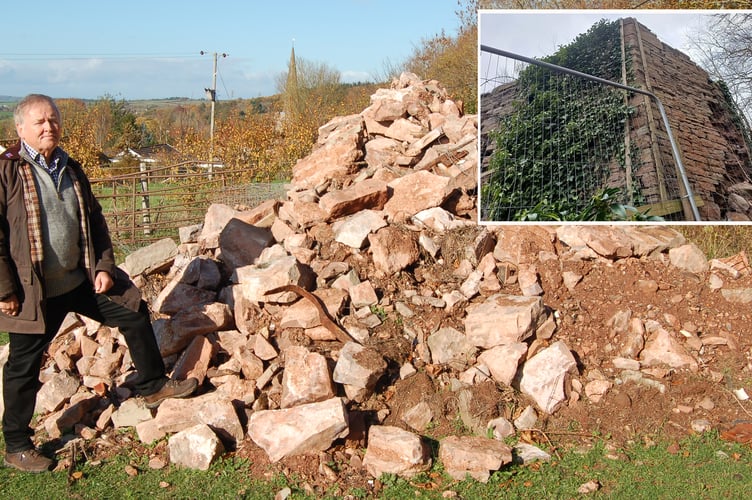 Historic monument's rubble