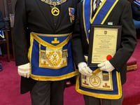 Aeron Lewis honoured for 50 years of Freemasonry service