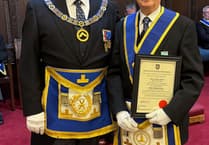 Aeron Lewis honoured for 50 years of Freemasonry service