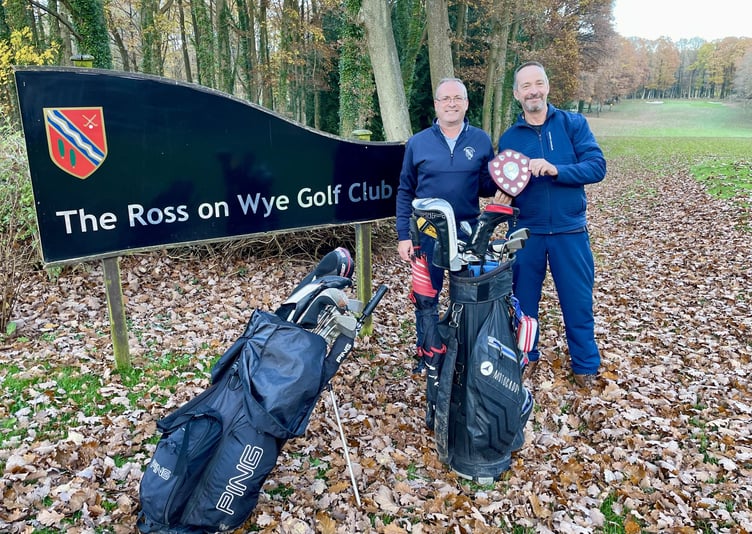Steve Woods, left, with Mark Whitmore when they won the 2023 Ross Golf Club autumn pairs trophy