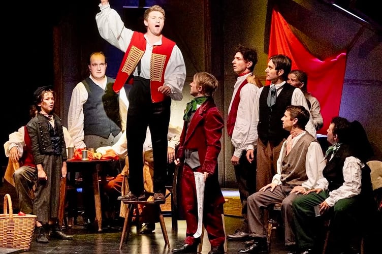 Dominic Callaghan rouses the people to revolution in Les Miserables