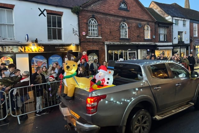 A Christmas scene as part of the Newent Christmas parade.