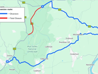 A40 westbound closure between Wilton and Whitchurch