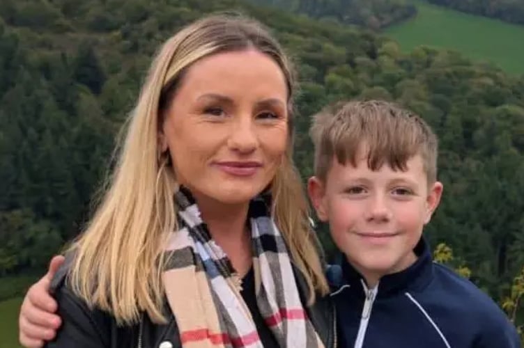 Nicola Crump and her 'little hero' son Zac, 12