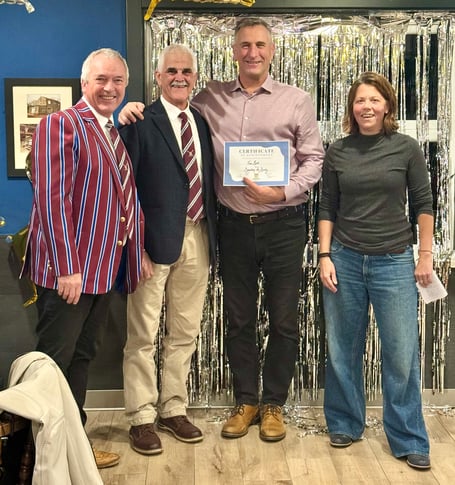 Tim Ball, here being presented with his Ross RC Devotion to Duty Award, has now been recognised as British Rowing West Midlands Volunteer of the Year