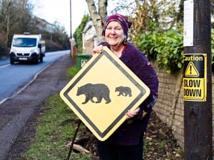 Penny driven to make sign by 'bear necessity'