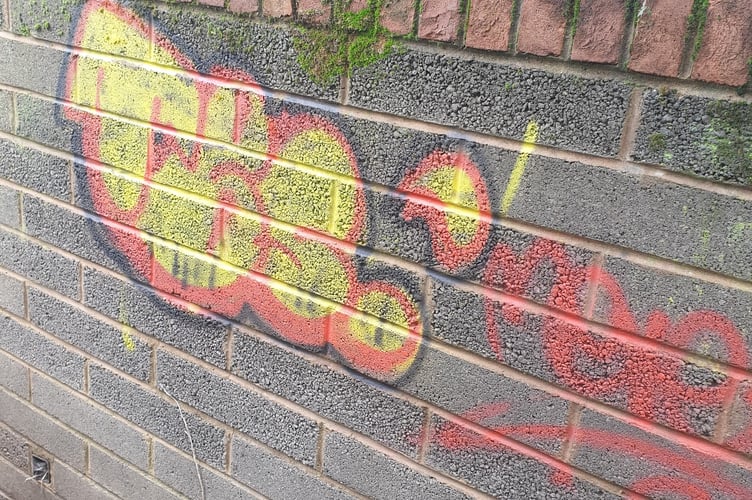 Some of the graffiti that appeared last month