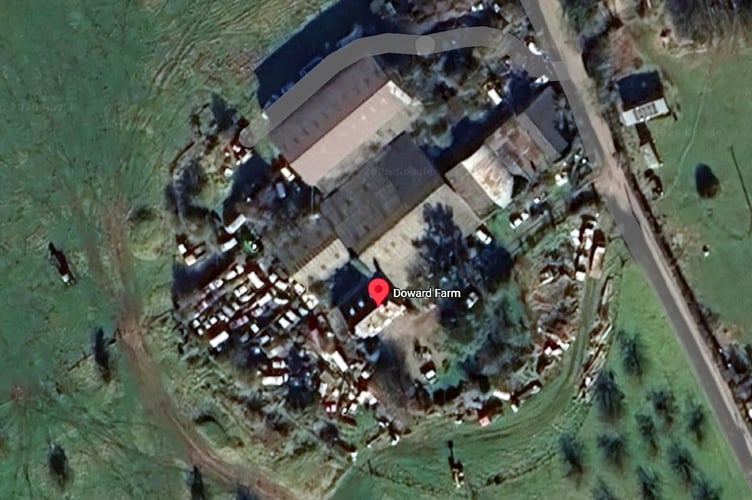 Aerial view of farm
