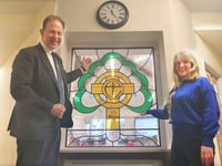 Local MP dedicates stained-glass window at Llangrove Academy