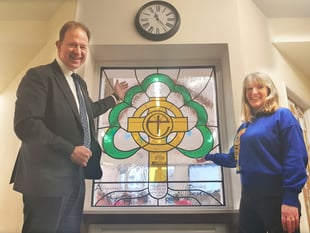 Local MP dedicates stained-glass window at Llangrove Academy