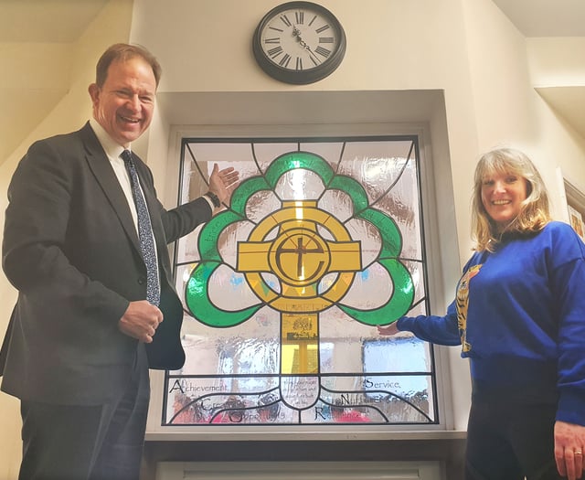 Local MP dedicates stained-glass window at Llangrove Academy