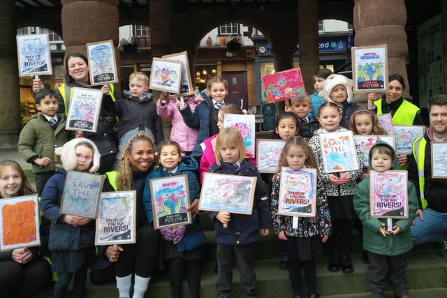 Pupils protest against River Wye pollution