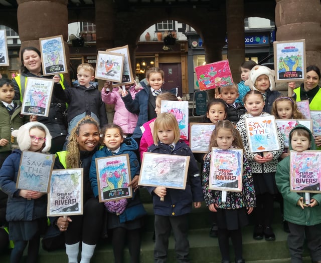 Pupils protest against River Wye pollution