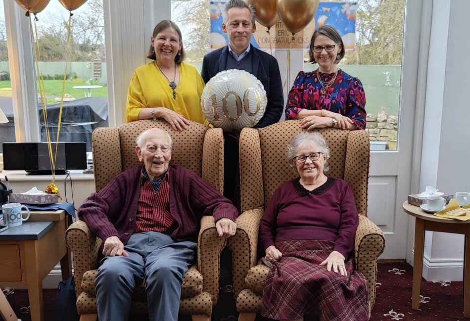 Former GP celebrates 100 with his family