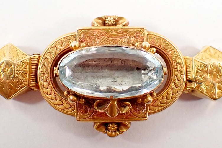 Detail From Victorian Aquamarine Bracelet