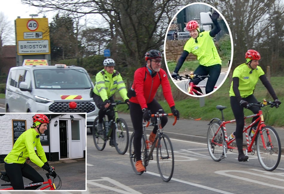 Greg James's Comic Relief cycle challenge through Ross