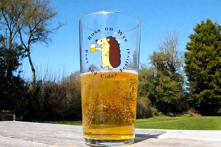 Half empty cider glass
