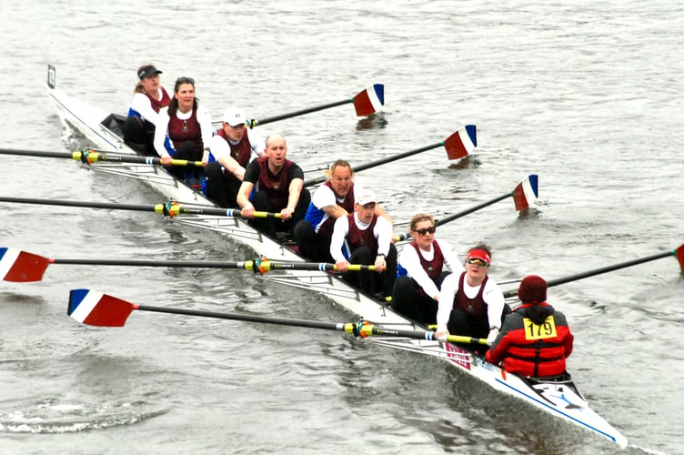 Ross Rowing Club joined nearly 300 other boats racing on the reverse Boat Race course in London