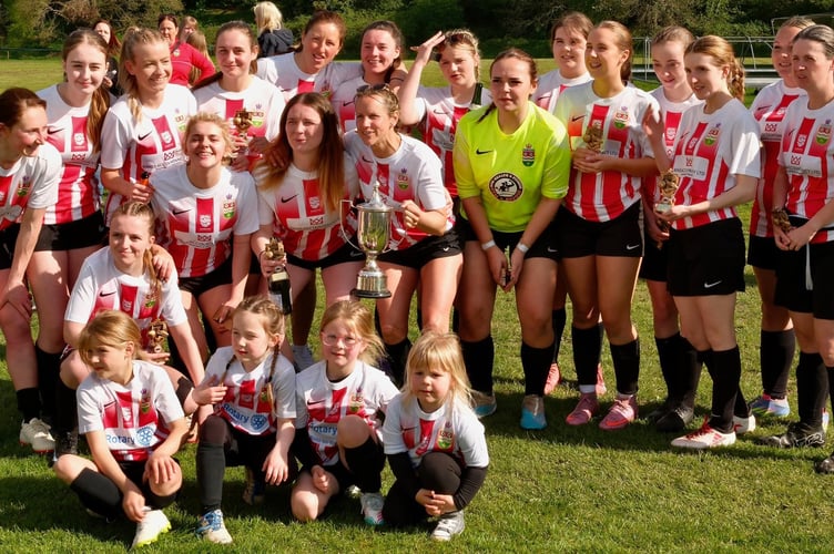 Ross Juniors Ladies celebrate with the trophy