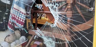 Bloodied glass preserved after window smashed