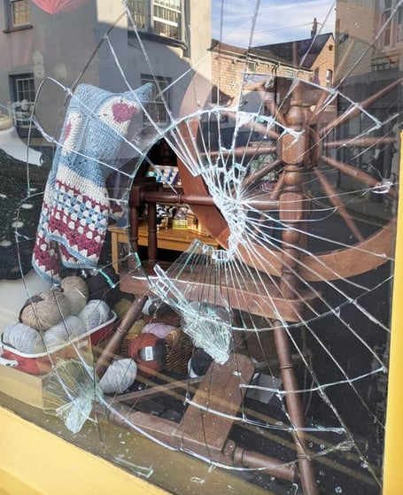 smashed window 