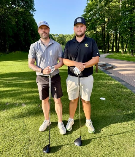 Nick Day, left, edged Ross GC's Leo Powell in a Farr Scratch Cup play-off after the latter had equalled the course record 