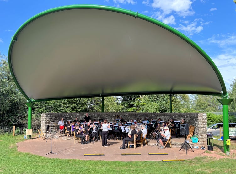 The new canopy at Scarr Bandstand in the Forest of Dean