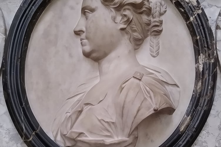 Monument to Katharina Bovey in Westminster Abbey