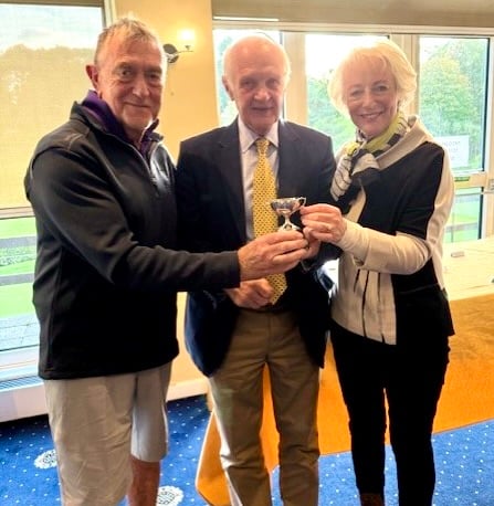 Peter Smith, Terry Gurney and Jenny Freel with the Tom Gurney Cup