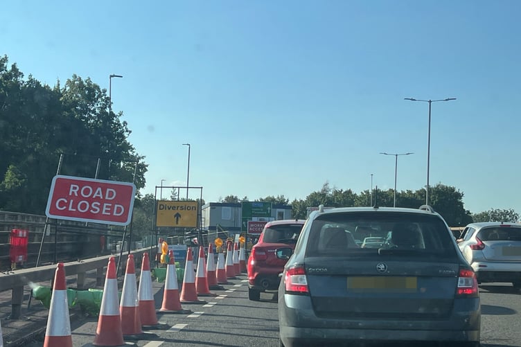 The roadworks at Over are causing delays.