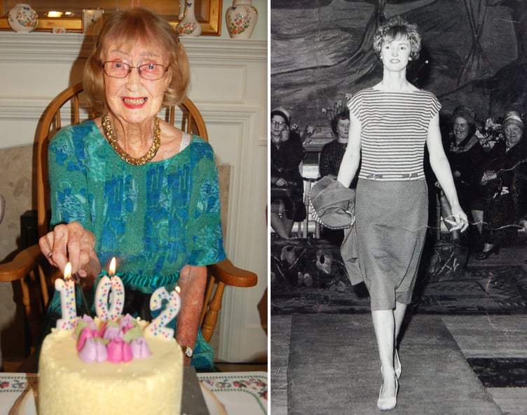 Joan Stafford with her 102nd birthday cake
