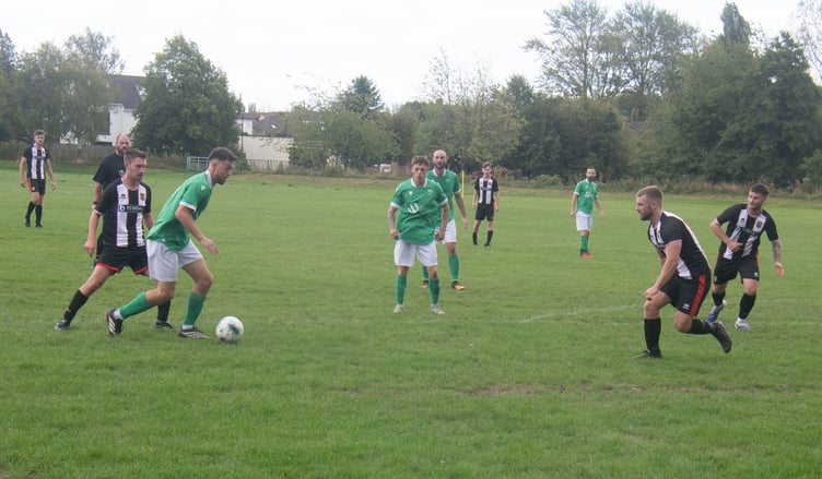 Joe Thomas scored twice for Howle Hill against Lydney Town A.