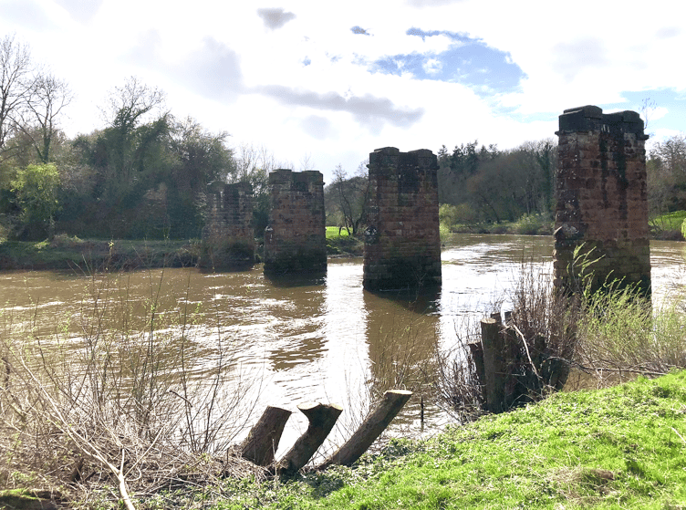 The old Wye railway bridge at Backney just outside Ross