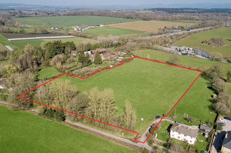 The area around Little Woodend Farm, where plans for five homes have been approved.