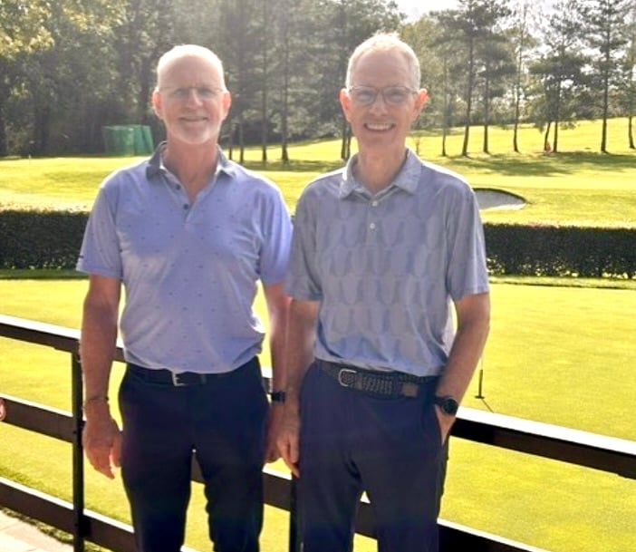 John Hall and Mark Ashton won Ross Golf Club's John Price Shield pairs