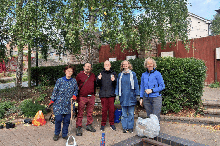Volunteers gathered at Ross-on-Wye's Railway Garden for a morning of bulb and seed planting as work continued to improve the public space.
