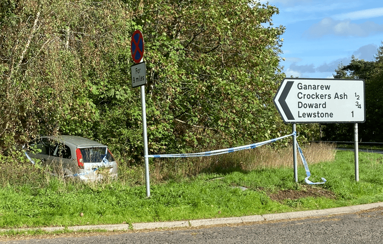 The scene of the crash at the A40/ Ganarew junction