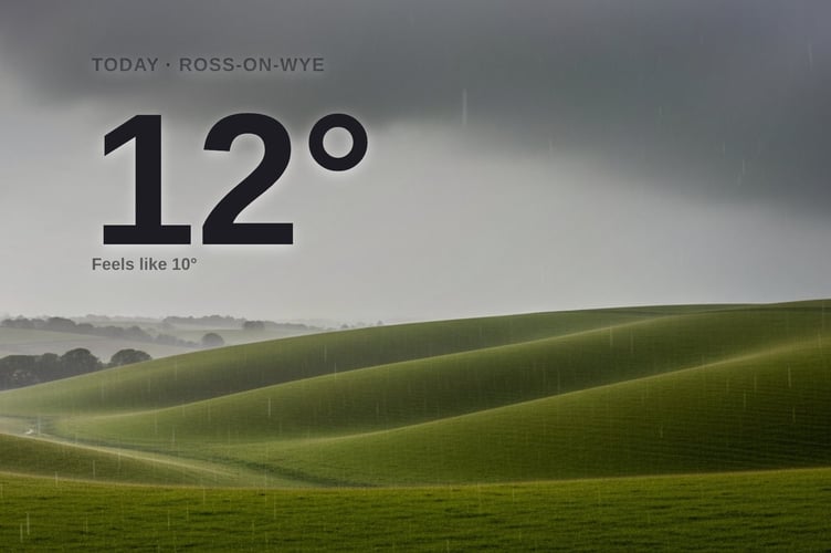 Ross-on-Wye weather: heavy rain Friday with rain expected and a high of 11°C