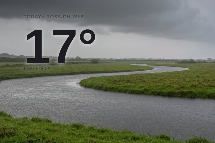Ross-on-Wye weather: heavy rain showers Monday with rain expected and a high of 17°C