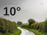 Ross-on-Wye: cloudy day, high of 10°C