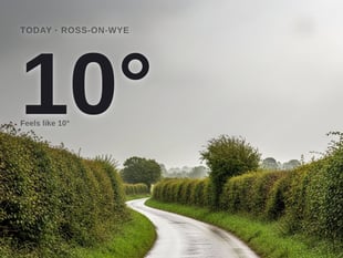 Ross-on-Wye: cloudy day, high of 10°C