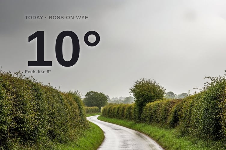 Ross-on-Wye weather: cloudy Wednesday with rain expected and a high of 10°C