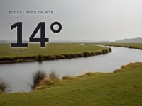 Ross-on-Wye: cloudy day, high of 13°C