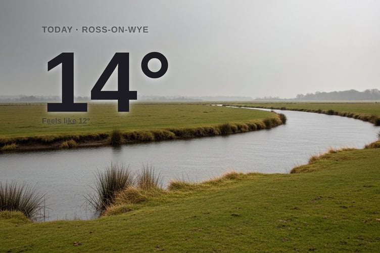 Ross-on-Wye weather: cloudy Tuesday with rain expected and a high of 13°C