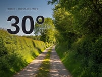 Ross-on-Wye: sunny day, high of 30°C